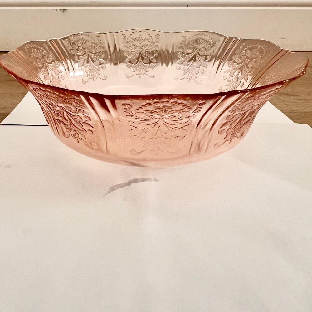 1930s MacBeth Evans American Sweetheart Pink Depression‎ Glass Serving Bowl 8.5”